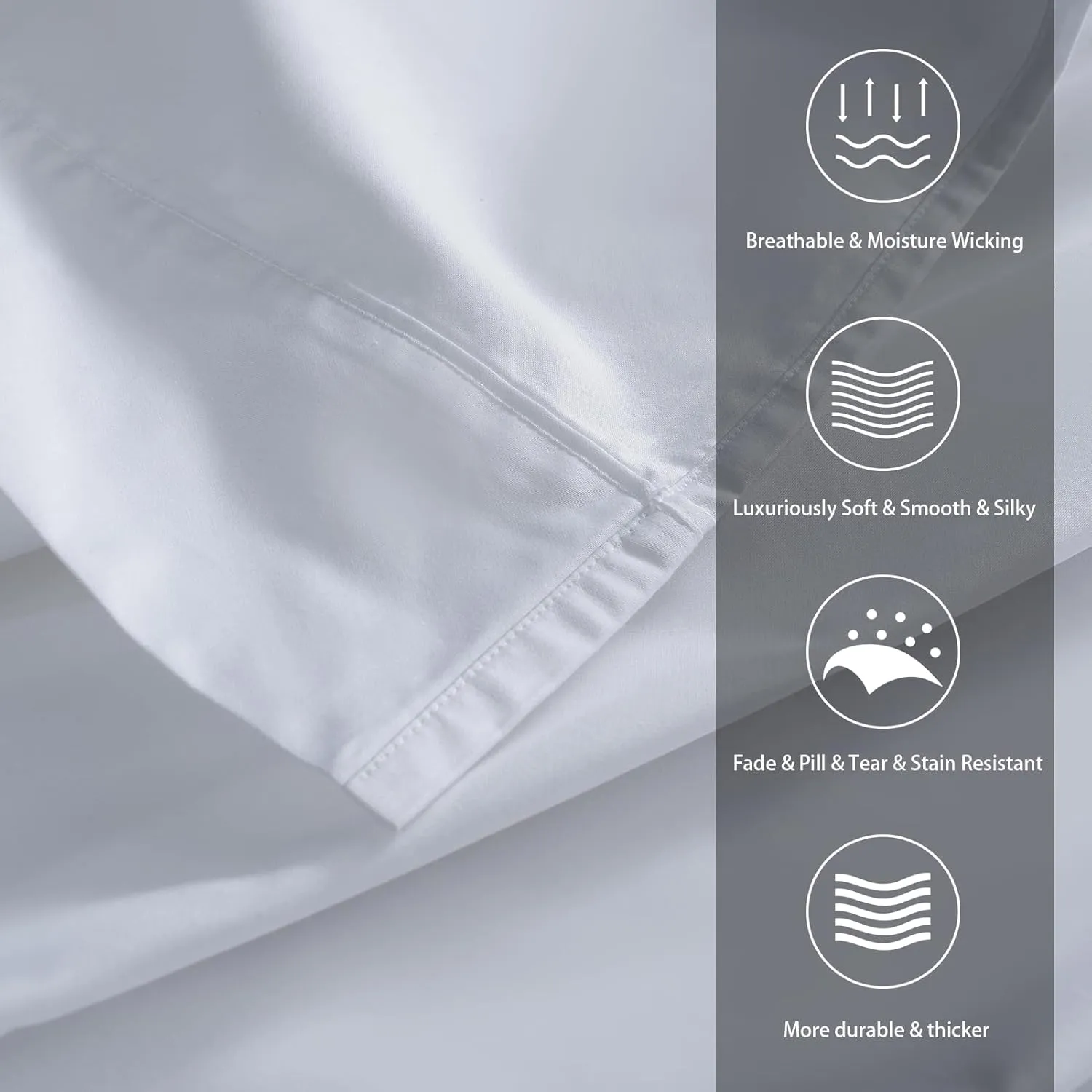 Bedlifes Queen Size Cotton Bed Sheets 1200 Thread Count Egyptian Cotton Sheet Set-100% Cotton White Sheets Luxury Hotel Cooling Sheets-Breathable Soft Smooth-Sateen Weave-16 Deep Pocket-White-Queen