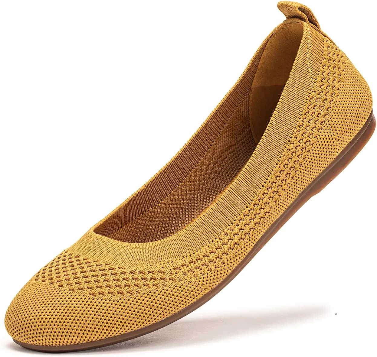 BEJINASH Ballet Flats for Women Soft Slip On Flat Shoes Knit Round Toe Work Flat Mesh Woman Walking Shoes Comfortable Casual