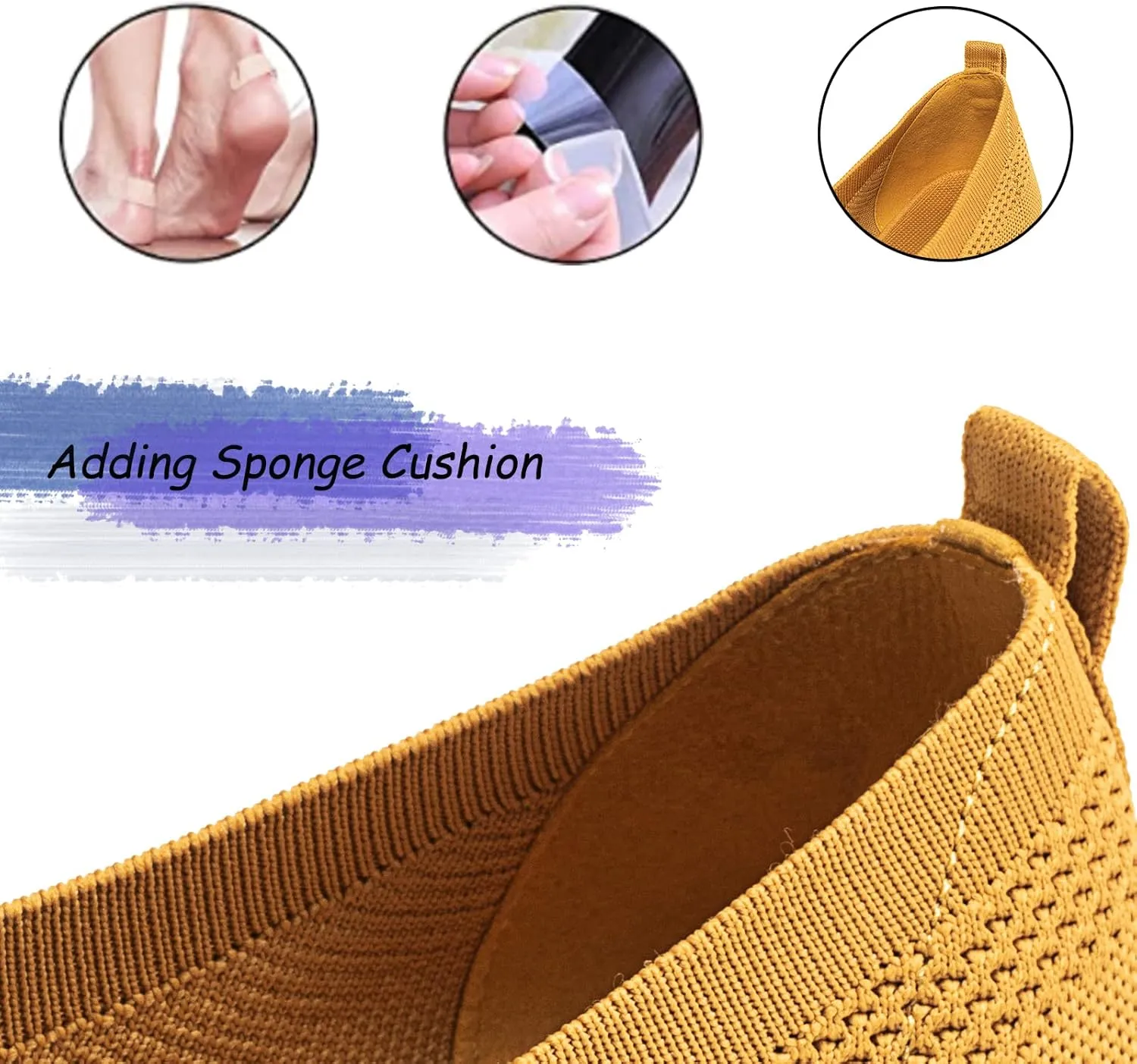 BEJINASH Ballet Flats for Women Soft Slip On Flat Shoes Knit Round Toe Work Flat Mesh Woman Walking Shoes Comfortable Casual