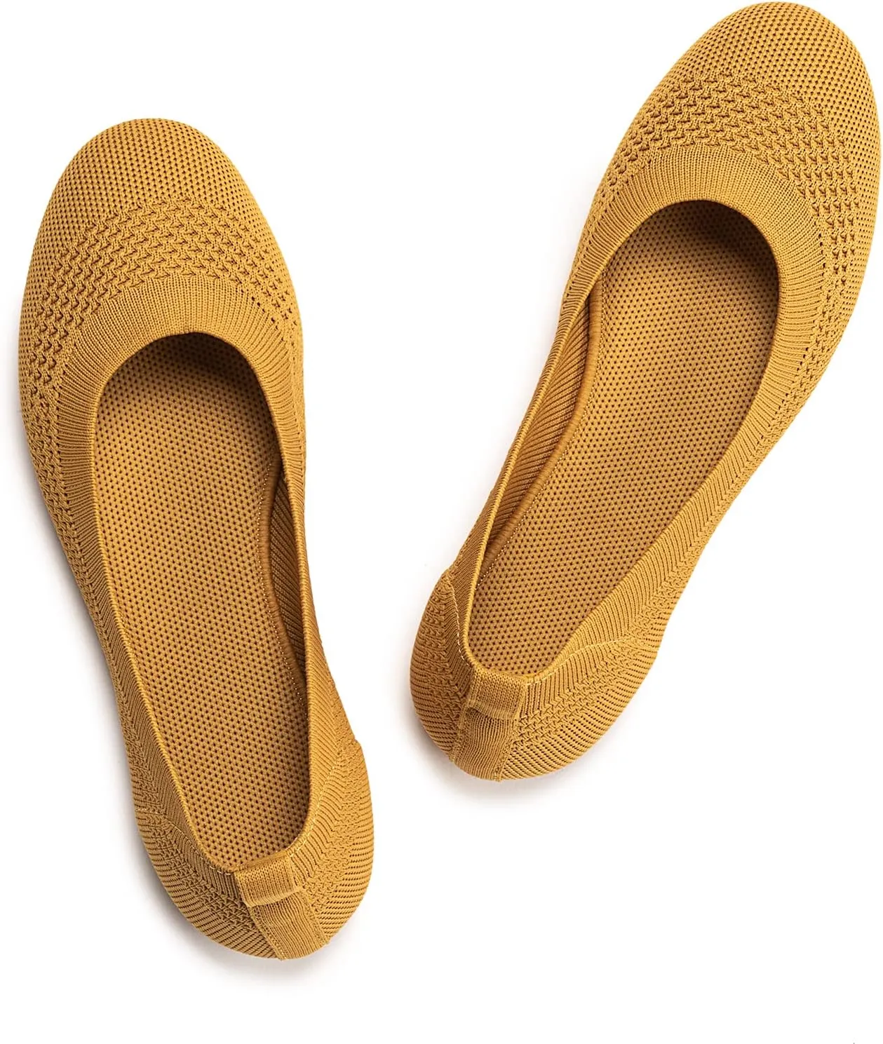 BEJINASH Ballet Flats for Women Soft Slip On Flat Shoes Knit Round Toe Work Flat Mesh Woman Walking Shoes Comfortable Casual