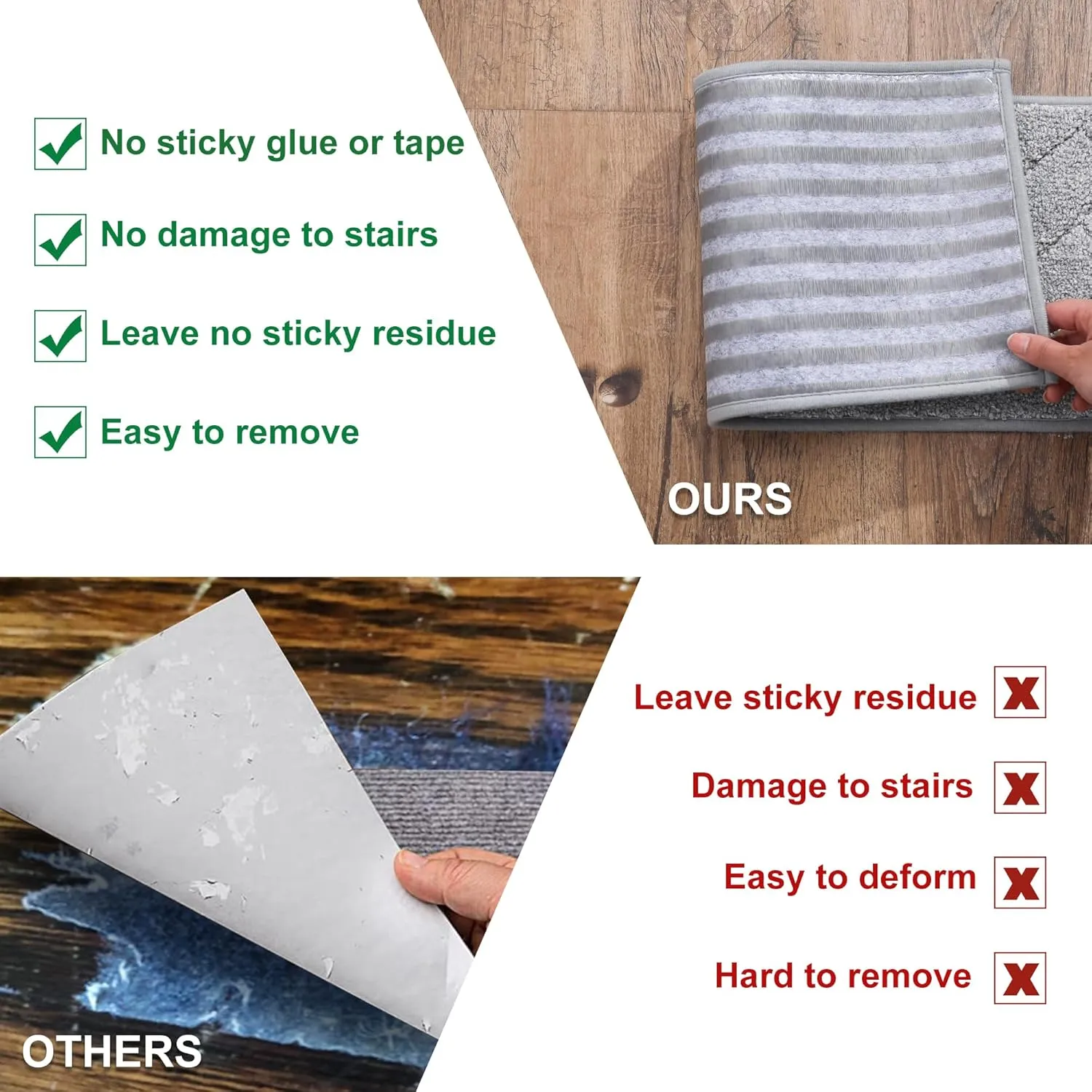 BEQHAUSE Stair Treads Non Slip Stair Runners Step Carpet Mat for Wooden Steps Indoor Machine Washable 28inX9in Edging Polyester Soft Stair Rugs for Kids Elders Pets with TPE Backing(Grey,15pcs)