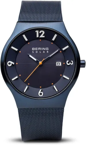 BERING Men's Watch Solar Movement - Solar Collection with Stainless Steel and Sapphire Glass 14440-XXX Wristwatches