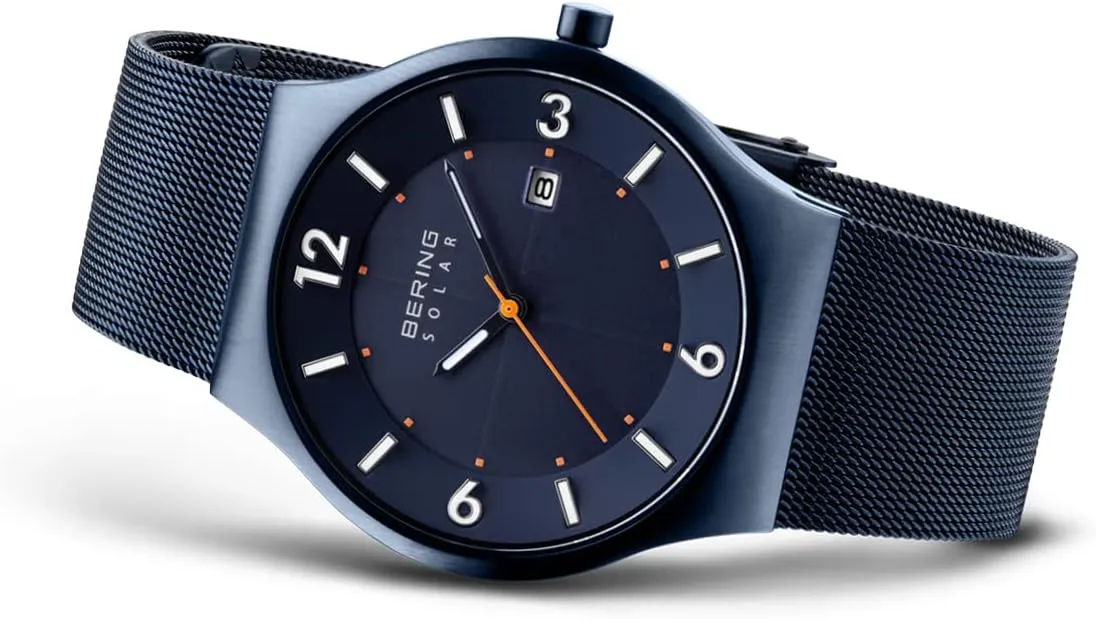 BERING Men's Watch Solar Movement - Solar Collection with Stainless Steel and Sapphire Glass 14440-XXX Wristwatches