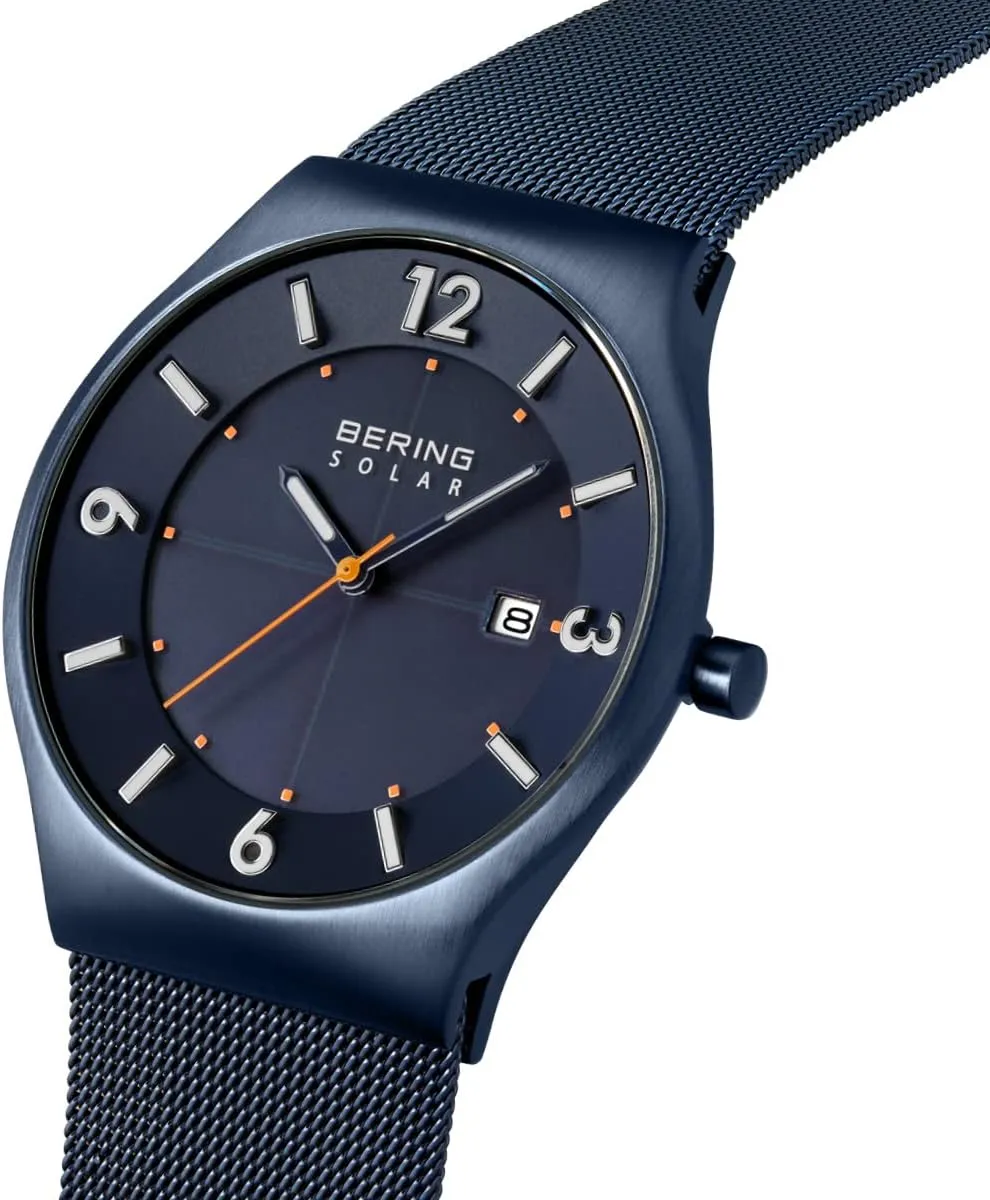 BERING Men's Watch Solar Movement - Solar Collection with Stainless Steel and Sapphire Glass 14440-XXX Wristwatches