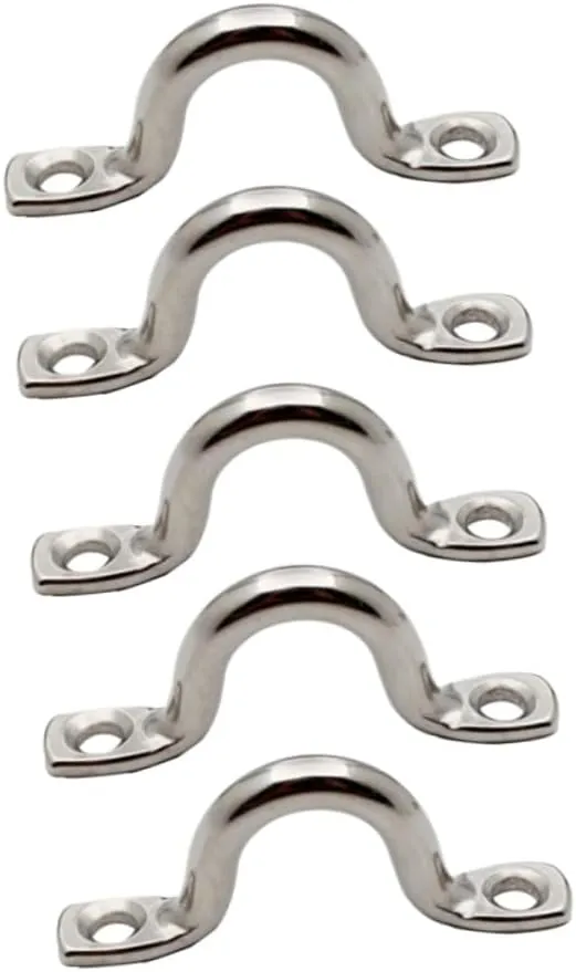 BESPORTBLE 15pcs Plate Staple Ring Eye Loop Boat Staple Ring Hook Bimini Pad Saddle Clip Boat Handles