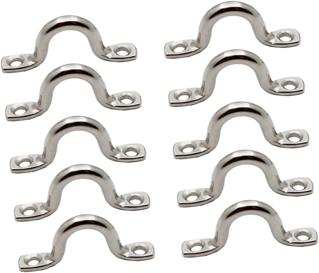 BESPORTBLE 15pcs Plate Staple Ring Eye Loop Boat Staple Ring Hook Bimini Pad Saddle Clip Boat Handles