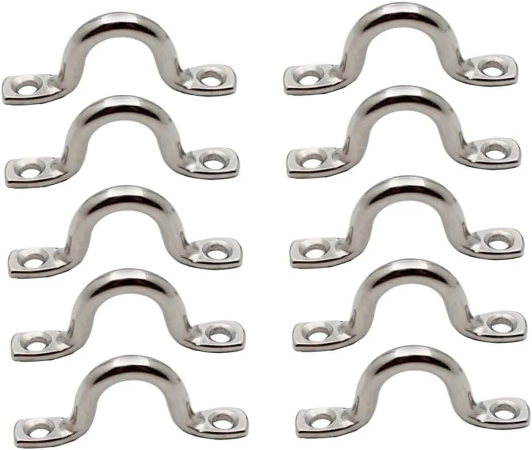 BESPORTBLE 15pcs Plate Staple Ring Eye Loop Boat Staple Ring Hook Bimini Pad Saddle Clip Boat Handles