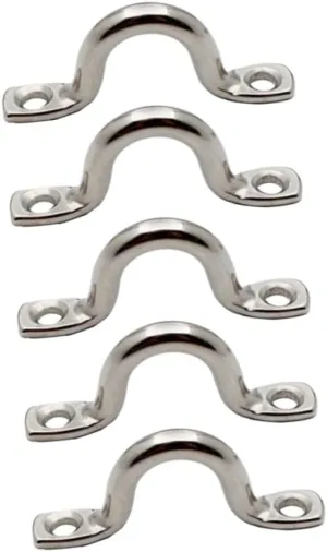 BESPORTBLE 15pcs Plate Staple Ring Eye Loop Boat Staple Ring Hook Bimini Pad Saddle Clip Boat Handles