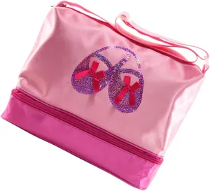 BESPORTBLE Ballet Bag for Boys and Girls Shoulder Dance Tote Zipper for Ballet Shoes Tap Latin Dance for Girls Embroidered Shoes