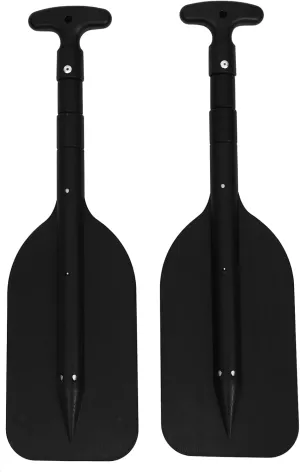 BESPORTBLE Boating Oars Retractable Paddle Kayak Paddle Aluminum Alloy T- Handle Paddle Water Sports Telescopic Portable Paddle Adjustable Paddles 2Pcs (Black) Boat Oars Telescoping