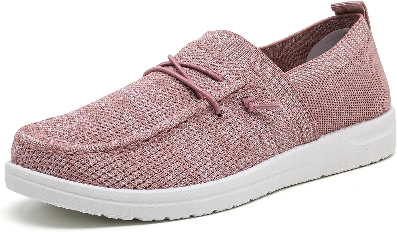Betrue Lightweight Boat Shoes for Women, Womens Casual Loafers, Womens Slip On Deck Shoes, Breathable Canvas Walking Shoes for Women