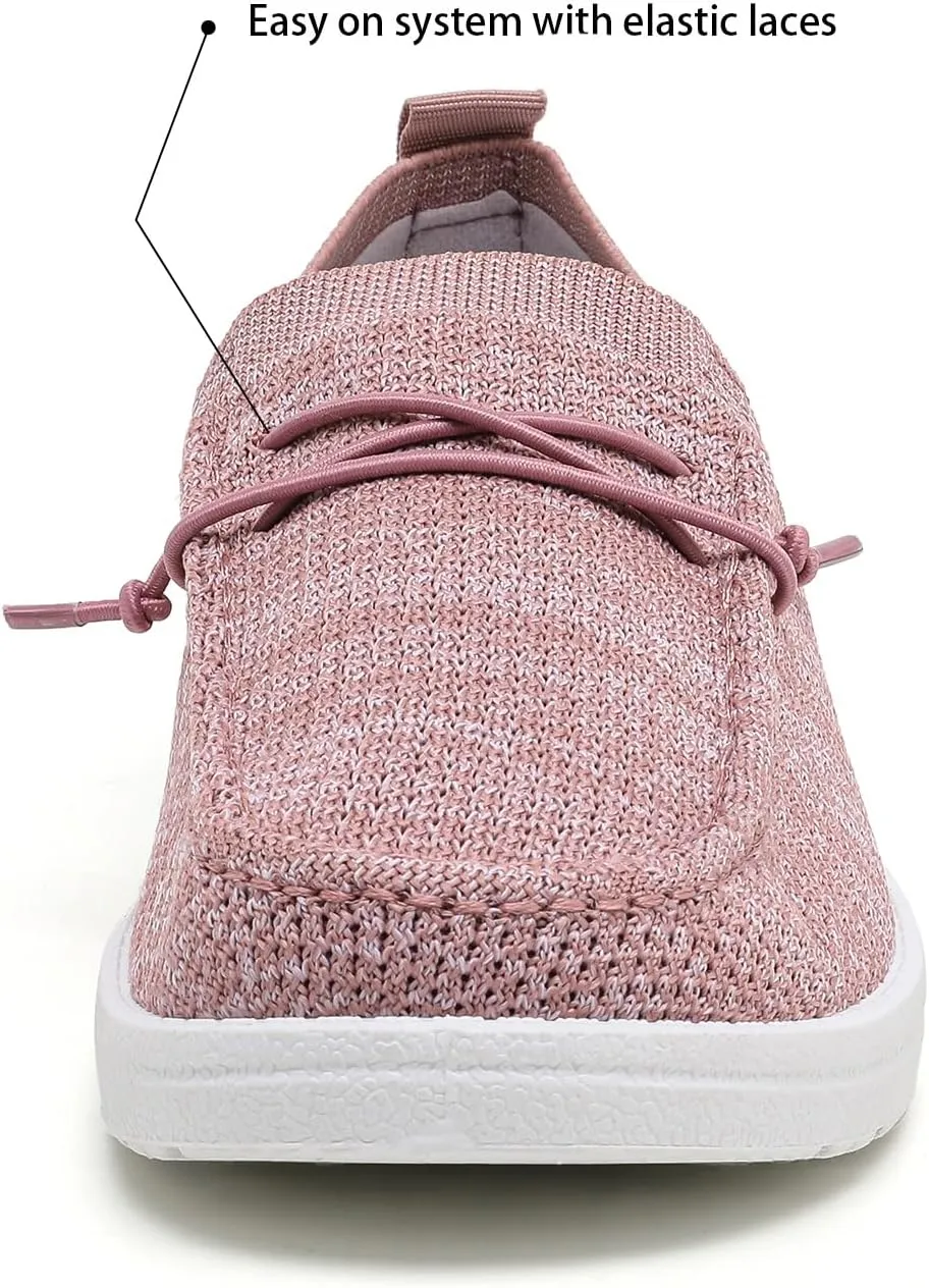 Betrue Lightweight Boat Shoes for Women, Womens Casual Loafers, Womens Slip On Deck Shoes, Breathable Canvas Walking Shoes for Women