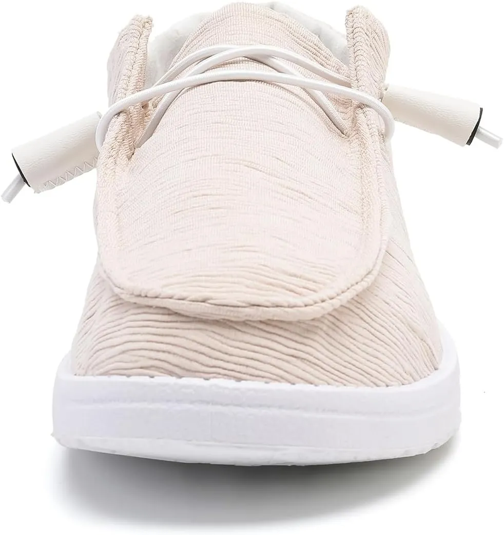 Betrue Womens Breathable Boat Shoes for Women, Womens Slip On Shoes Loafers Casual Deck Shoes, Womens Lightweight Canvas Lace Up Loafers