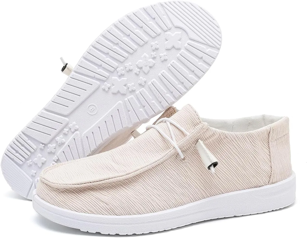 Betrue Womens Breathable Boat Shoes for Women, Womens Slip On Shoes Loafers Casual Deck Shoes, Womens Lightweight Canvas Lace Up Loafers