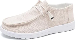 Betrue Womens Breathable Boat Shoes for Women, Womens Slip On Shoes Loafers Casual Deck Shoes, Womens Lightweight Canvas Lace Up Loafers