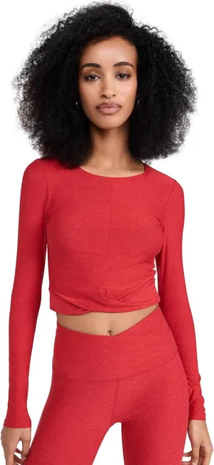 Beyond Yoga Women's Featherweight Center Stage Cropped Long Sleeve Tee