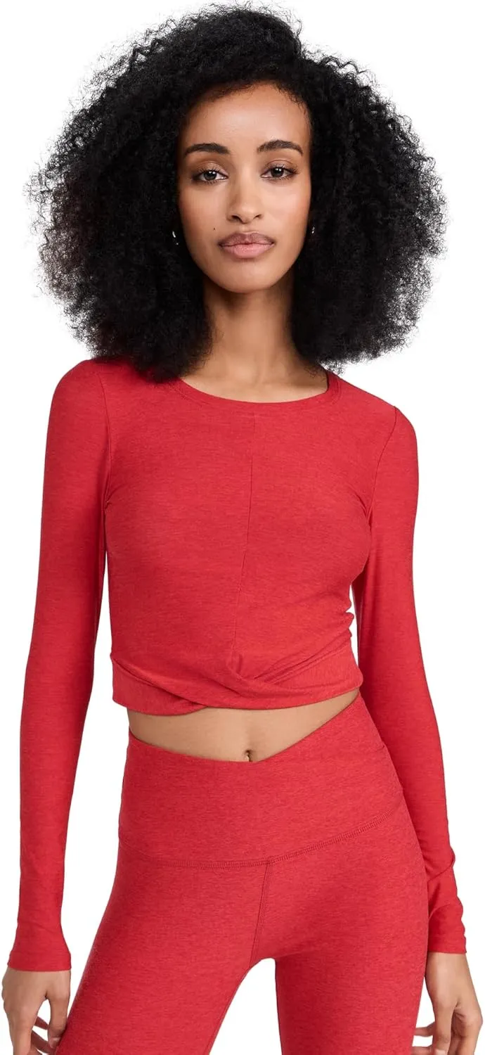 Beyond Yoga Women's Featherweight Center Stage Cropped Long Sleeve Tee