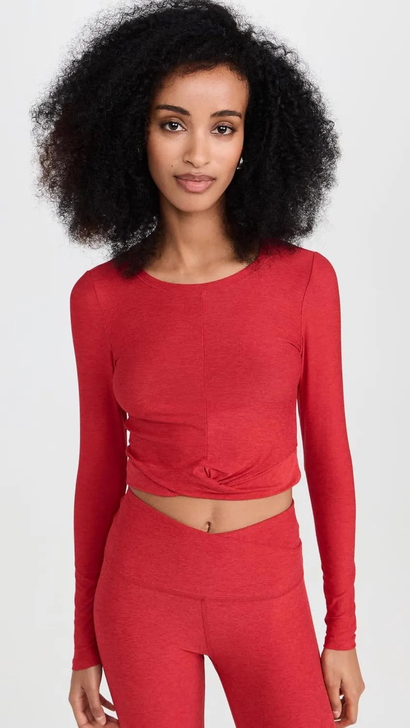 Beyond Yoga Women's Featherweight Center Stage Cropped Long Sleeve Tee
