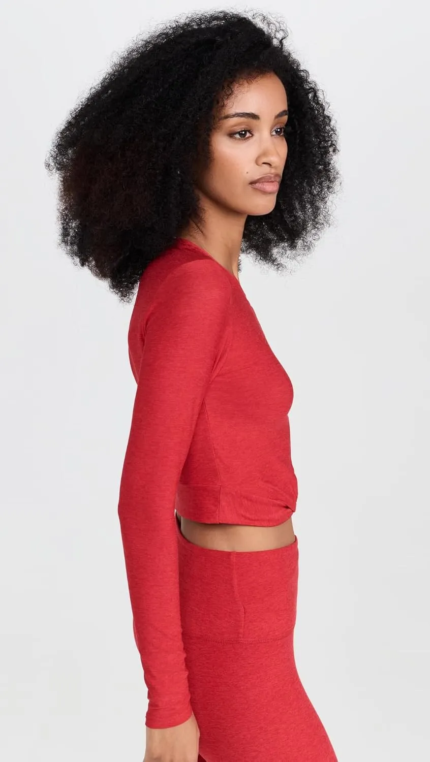 Beyond Yoga Women's Featherweight Center Stage Cropped Long Sleeve Tee