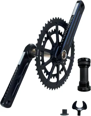 Bicycles Crankset for Road Treking Road Bikes 165mm Crank Arm Double Speed Round 34T-50T Chainring Hollows Integrated
