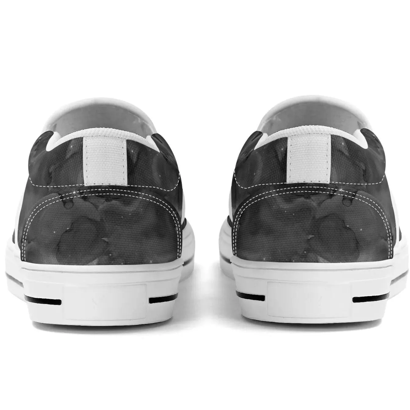 Black Galaxy - Mens Rubber Slip On Shoes - Black or White Accent