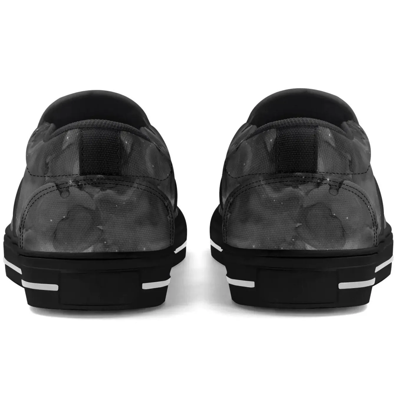 Black Galaxy - Mens Rubber Slip On Shoes - Black or White Accent