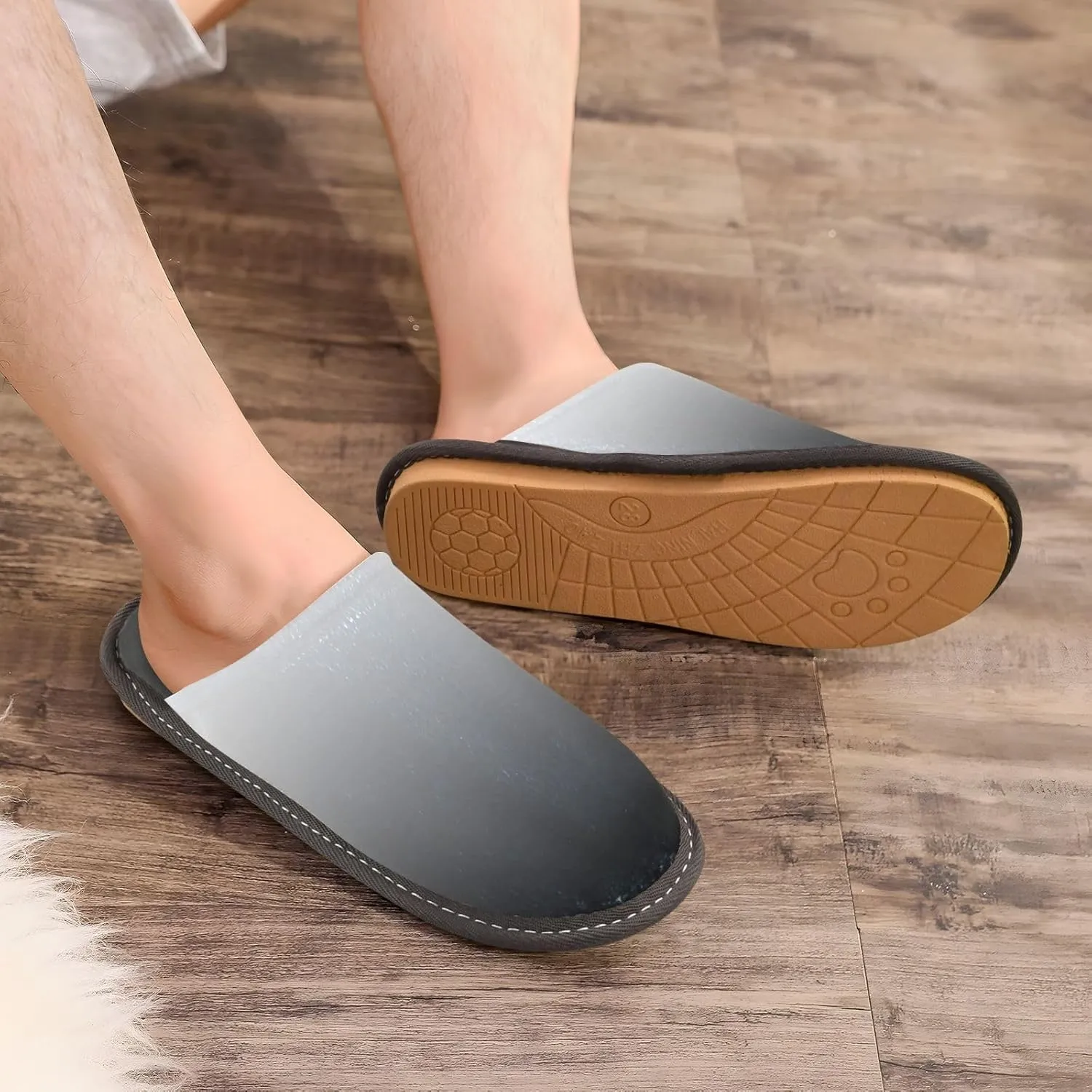 Black Red House Slippers for Women Men Non-Slip Slip On Slippers