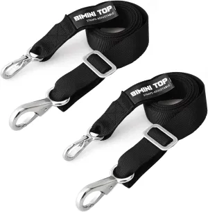Boat Adjustable Bimini Top Straps,Boat Awning Webbing Straps with Stainless Stee Snap Loops Adjustable,Bimini Top Hardware,Marine Nylon Top Straps,Boat Awning Hardware 2PCS