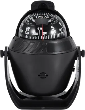 Boat Compass Pivoting Car Compass Dashboard Suction Electronic Navigation Ball Marine Compass with LED Light for Marine Boat Ship Truck Camping Hiking (Black)