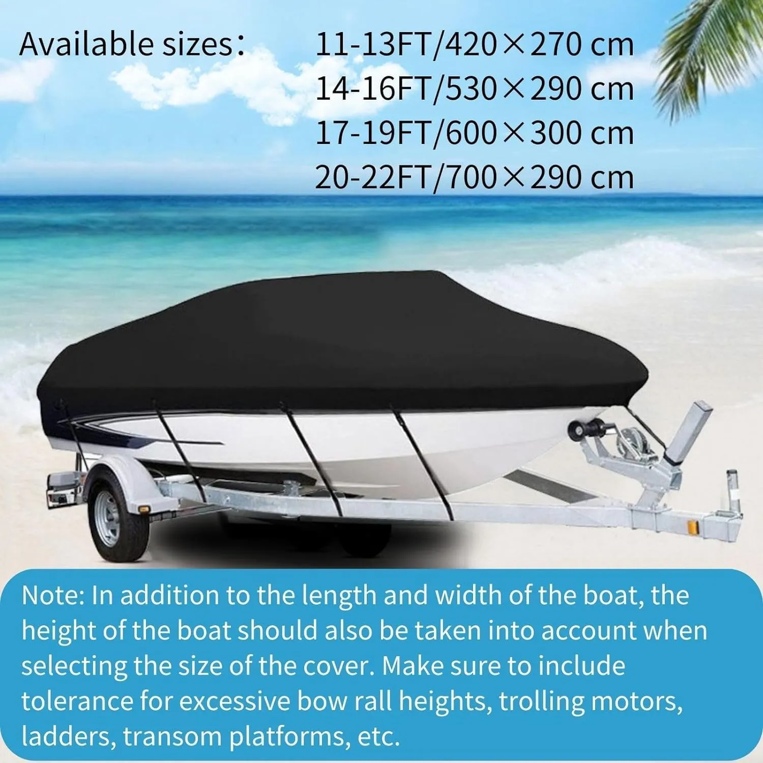 Boat Cover with Motor Cover 11-22 Ft, 600D Heavy Duty Waterproof Boat Cover, UV Resistant Fishing Boat Cover, Trailerable Boat Cover fits V-Hull Tri-Hull Runabouts (Red, 19-20ft)