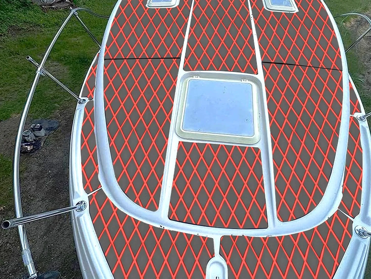 Boat Flooring Eva Foam Decking Marine Non-Slip Self-Adhesive Flooring for Motorboat Fishing Boat RV Yacht Kayak Swimming Pool 110.2''/102.3''/94.5''/86.6''/59''/X37.4''