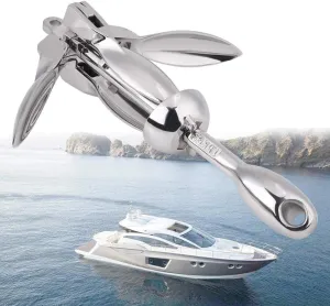 Boat Folding Anchor,Stainless Steel Boat Folding Grapnel Anchor Docking Hardware for Marine Yacht