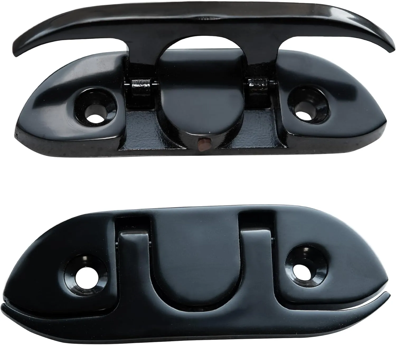 Boat Folding Cleats Black 4-1/2 inch Flip Up Boat Cleats 316 Stainless Steel Rope Cleats Marine Grade Flush Mount Boat Dock Cleats for with Installation Accessories