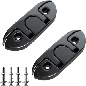 Boat Folding Cleats Black 4-1/2 inch Flip Up Boat Cleats 316 Stainless Steel Rope Cleats Marine Grade Flush Mount Boat Dock Cleats for with Installation Accessories