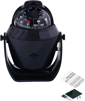 Boat Navigation Compass with LED Light, Boat Illuminated Compass Dash, Sea Electronic Compass Dashboard, Automotive Car Nautical Ship Fishing Boat Marine Magnetic Compass Ball Surface Mount