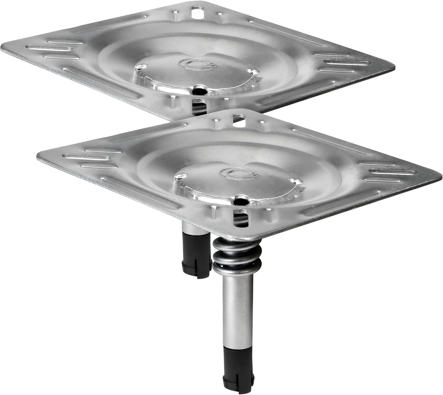 Boat Seat Pin Mount with Shock-Absorbing Spring, 3/4" Swivel Pedestal Base for Pontoon Jon Bass Fishing Boats, Zinc Plated Steel & Easy Installation (Silver)