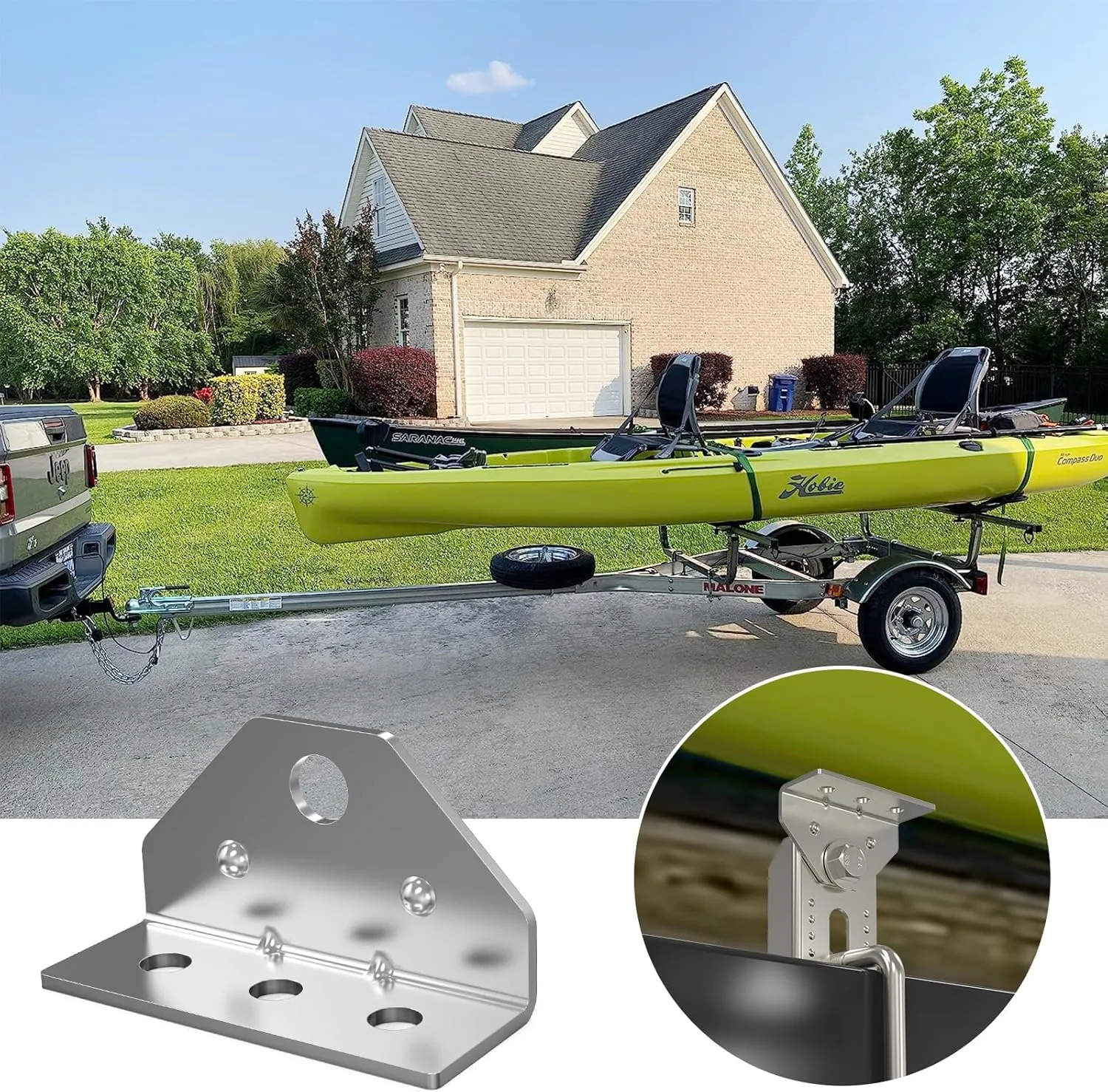 Boat Trailer Bunk Brackets 12-Pack - Galvanized Adjustable Swivel Top Angle Brackets for Pontoon/Jet Ski Trailers, Bolster Bunk Board Mounting Hardware