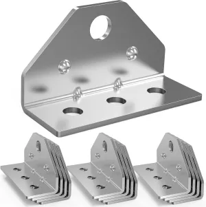 Boat Trailer Bunk Brackets 12-Pack - Galvanized Adjustable Swivel Top Angle Brackets for Pontoon/Jet Ski Trailers, Bolster Bunk Board Mounting Hardware