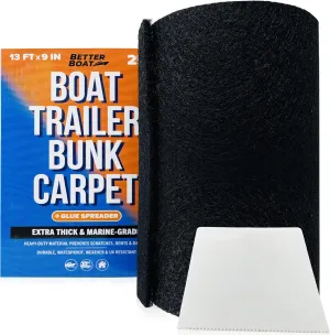 Boat Trailer Bunk Carpet, Black Marine Carpet, Replacement for Trailer Bunk Boards, Boat Lift Bunks, and Runners,Durable Bunker Material Covers
