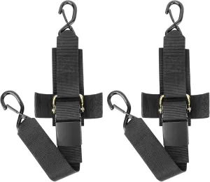 Boat Trailer Tie Down Straps - 2 inch x 24 inch Adjustable Marine Transom Accessories Tie Down Strap to Trailer for Trailering Safety with Boat, Pontoon, Jet Ski, Kayak - 2 Pack 2 in x 2 ft