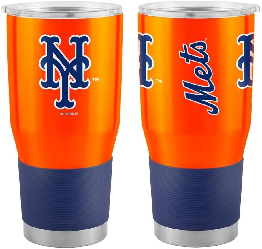 Boelter Brands Licensed MLB Alternate Style Stainless Steel Double Wall Vacuum Insulated Game Day Ultra 30oz Travel Tumbler (New York Mets)