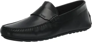 BOSS Men's Smooth Leather Slip on Drivers Loafer