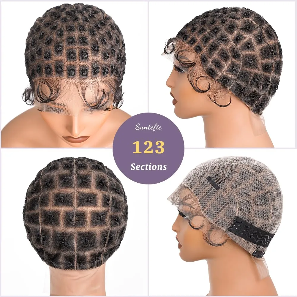 Braided Wig Cap With Baby Hair Crochet Wig Cap For Crochet Braids Hair Glueless Double Full Hd Lace Wig Caps For Black Women (Black-123)