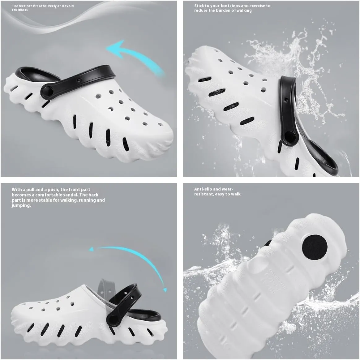 Breathable Hollow Design Men's Garden Clogs - Comfortable Slip-On Couple Beach Shoes Anti-Slip