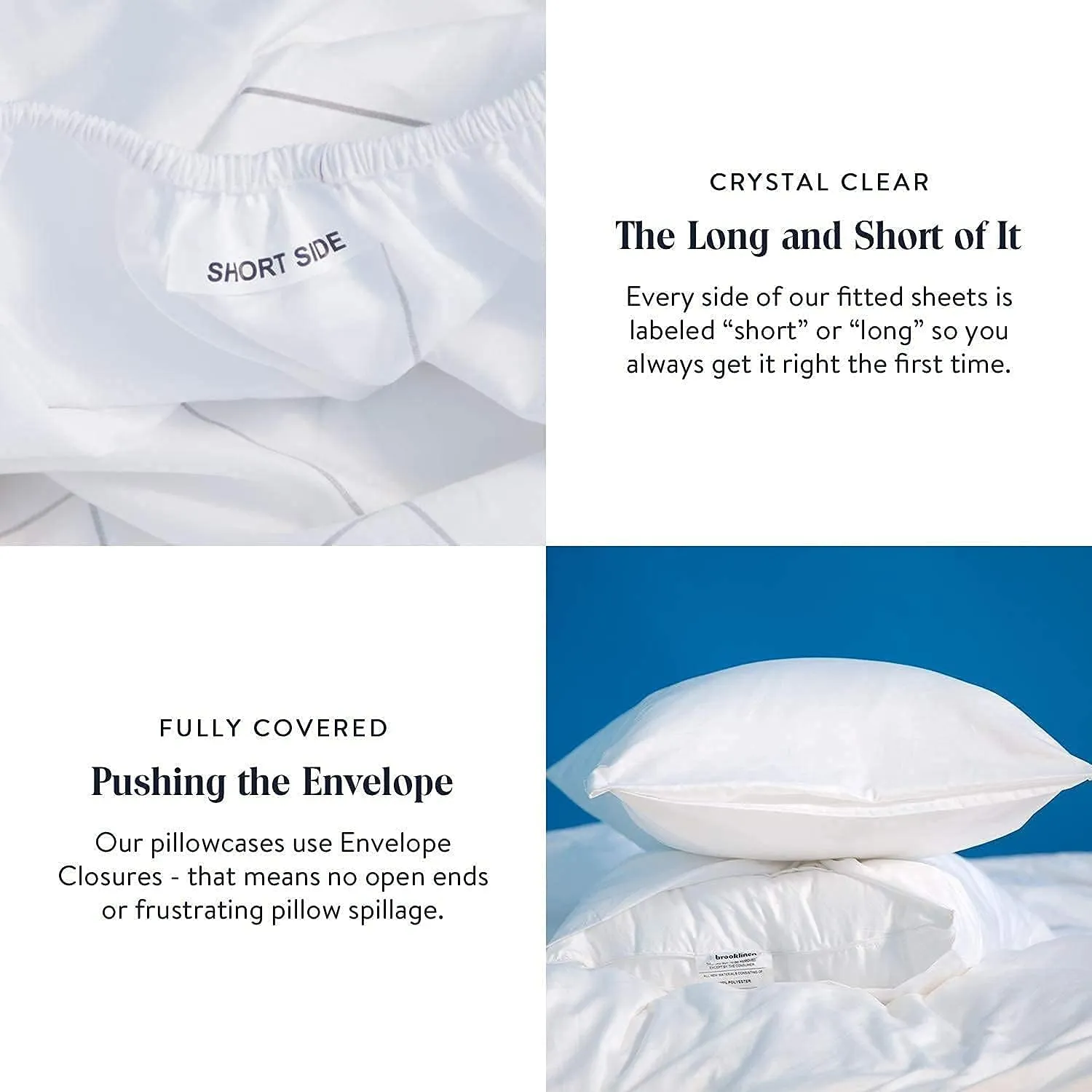 Brooklinen Luxury Sateen 3 Piece Sheet Set - No Flat Sheet Set, 100% Cotton, California King Size in Cream - 1 Fitted Sheet and 2 Pillowcases | Best Luxury Sheets