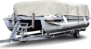 Budge P-300-3 300 Denier Pontoon Cover Gray 24' - 28' Long (Beam Width Up to 110") Lightweight, Waterproof, UV Resistant
