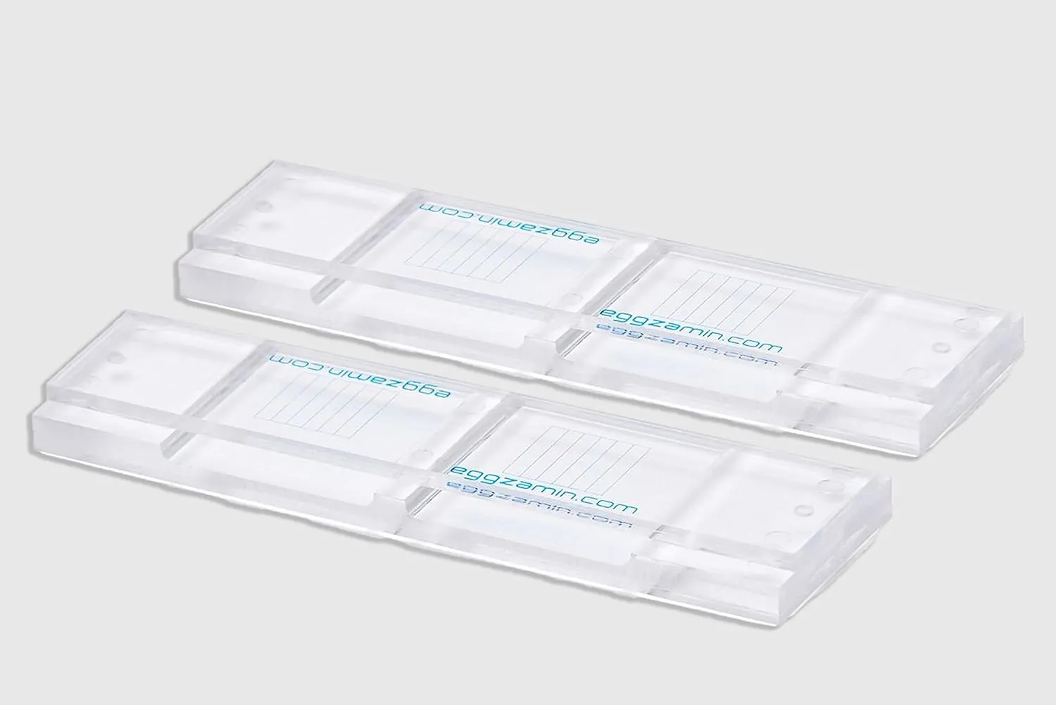 Bundle of 2 McMaster Method Microscope Slides, FEC (Fecal Egg Count) Double Chamber Slide for Parasite Testing, Count Parasite Eggs in Horses, Sheep, Goats, Cattle.