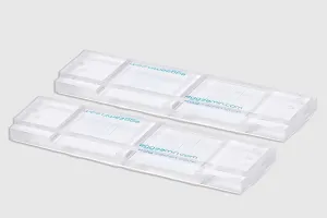 Bundle of 2 McMaster Method Microscope Slides, FEC (Fecal Egg Count) Double Chamber Slide for Parasite Testing, Count Parasite Eggs in Horses, Sheep, Goats, Cattle.