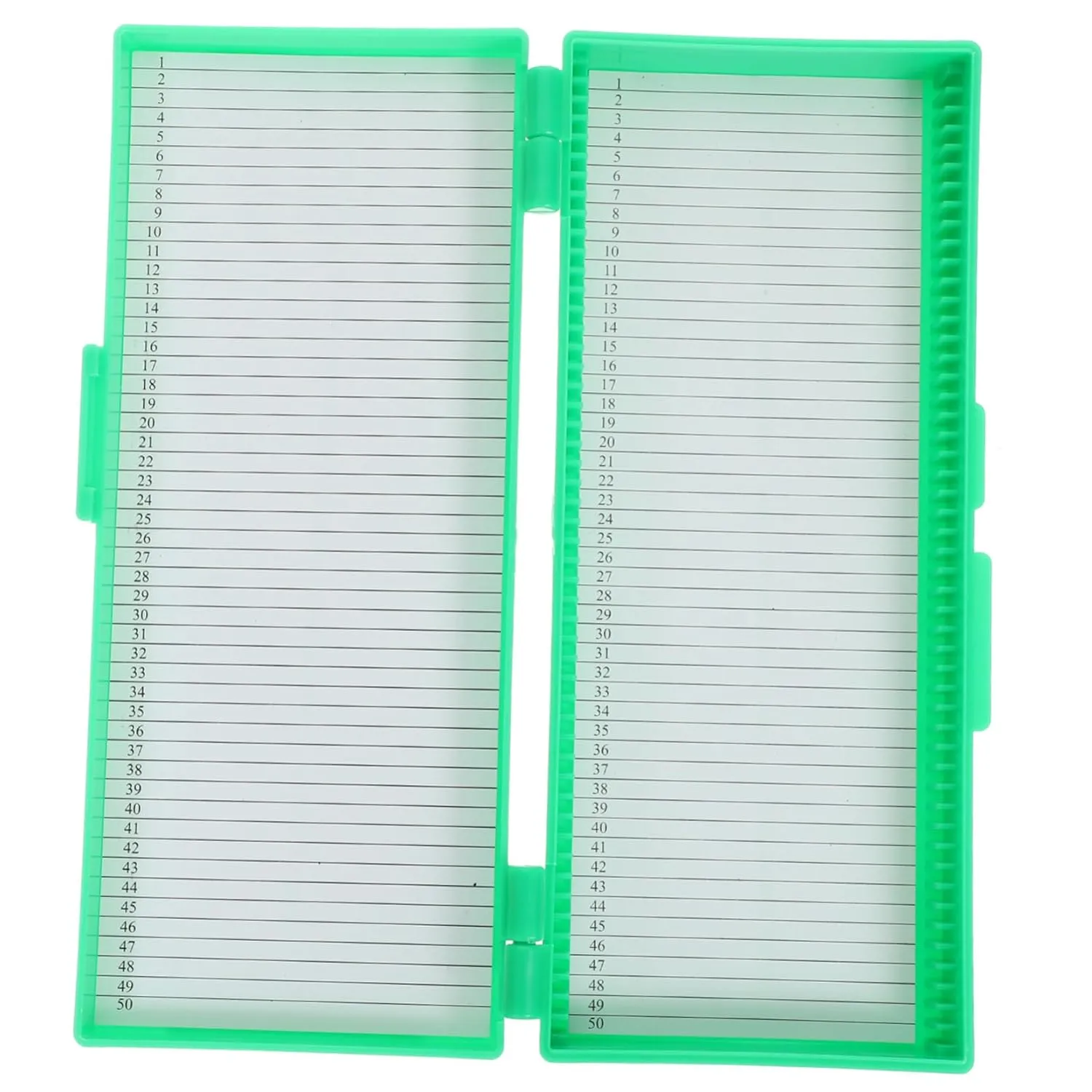 Cabilock 50-Sheet Glass Microscope Slide Storage Box Slide Holder Line Printed Paper