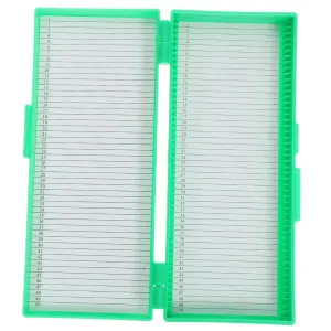 Cabilock 50-Sheet Glass Microscope Slide Storage Box Slide Holder Line Printed Paper
